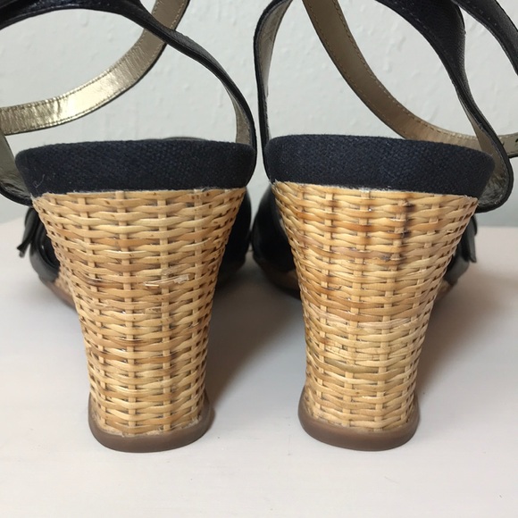 Rockport Woven Wedge Heel Sandal Black Size 10 - Picture 8 of 8